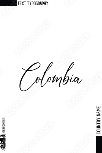 Colombia  -Country Name Stylish Cursive Typography Text Vector Design