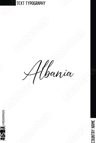 Albania  -Country Name Stylish Cursive Typography Text Vector Design