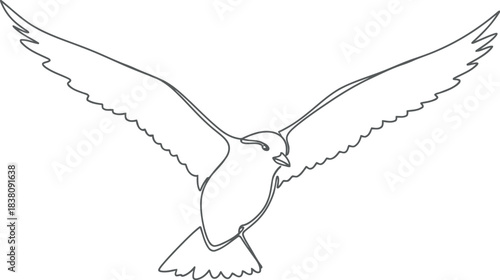 Elegant bird of prey soaring with wings spread wide