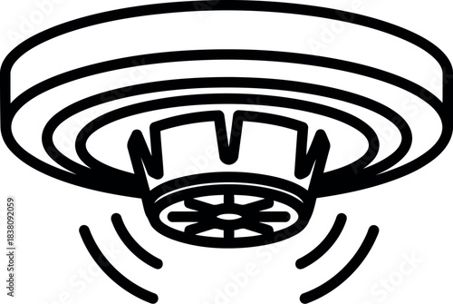 Ceiling mounted smoke detector alerting with sound waves