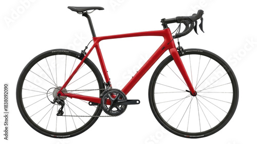 Isolated red racing bike, transportation, cycling, endurance, sports, fitness concept