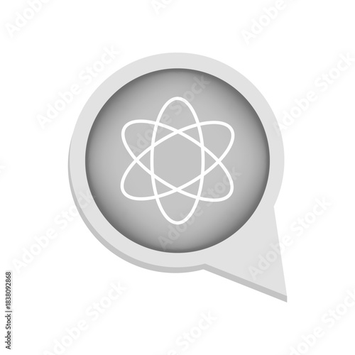 Atom model icon. Molecule structure symbol. Science research Vector. Bubble shape element.