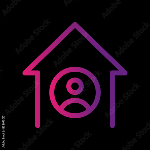 Home user icon. Property profile symbol. House person Vector. Residential access account