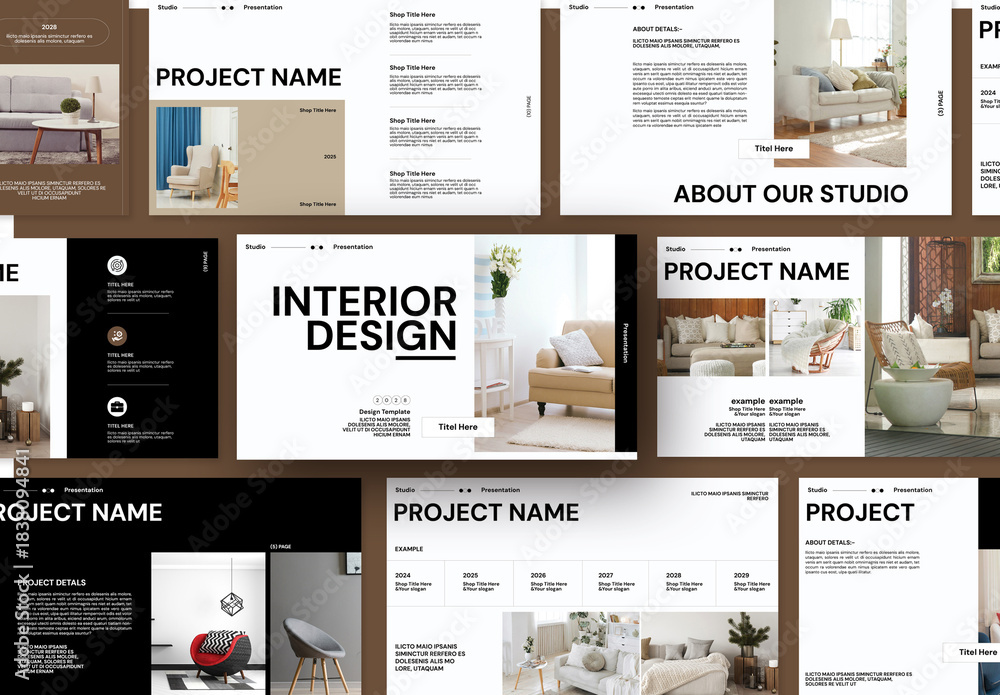 Modern Interior Design Presentation Template Stock Template | Adobe Stock