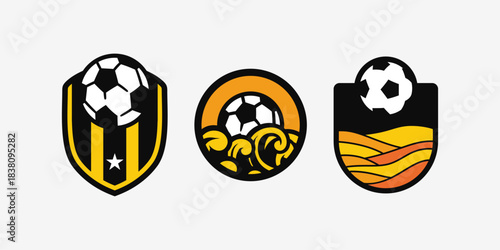Collection of Modern Football Club Emblems and Soccer Ball Logos