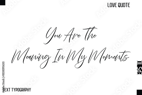 You Are The Meaning In My Moments  -Cute Love Quote Stylish Cursive Typography Vector Elegant Design