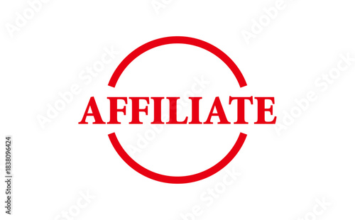 AFFILIATE - Red Rubber Stamp with text AFFILIATE
