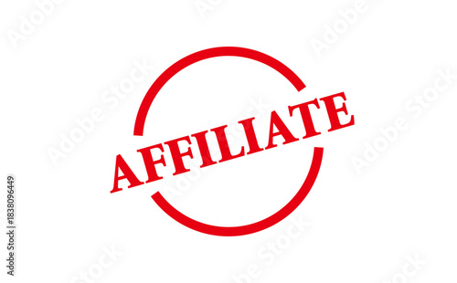 AFFILIATE - Red Rubber Stamp with text AFFILIATE
