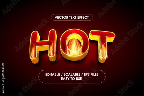 3d hot flame Text editable