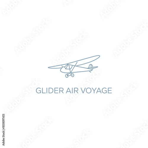 Minimalist Glider Plane Logo