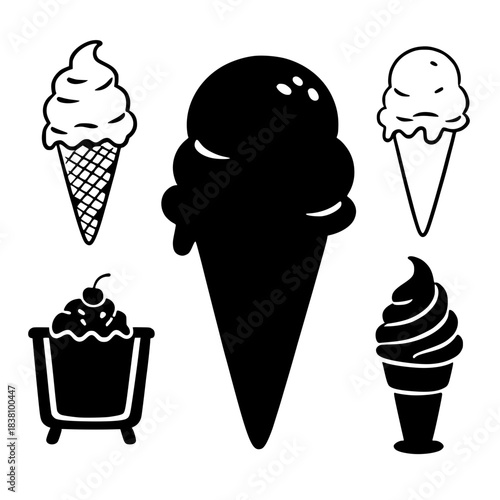 set of ice cream icons