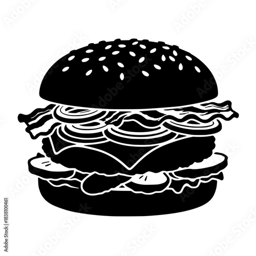 burger silhoutte vector 