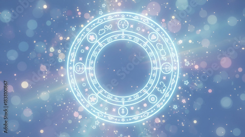 幻想的な魔法陣、キラキラした背景