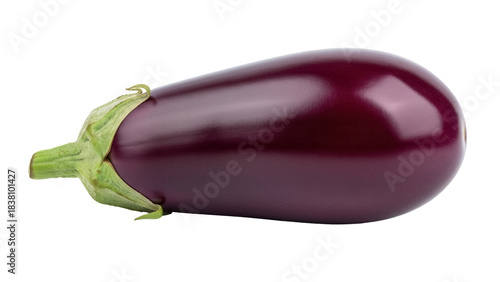 Tableau sur toile Shiny purple eggplant isolated PNG, fresh aubergine vegetable on transparent bac