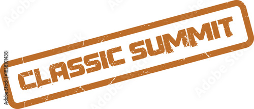 Authentic Orange Rubber Stamp with Classic Summit Designation and Grungy Texture