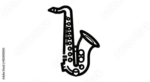 saxophone with musical notes