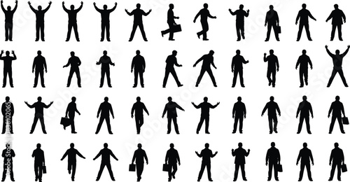 Global business team silhouettes standing together, professional diverse people collaborating on successful corporate strategy, unity, cooperation, communication, partnership, meeting, achievement, 