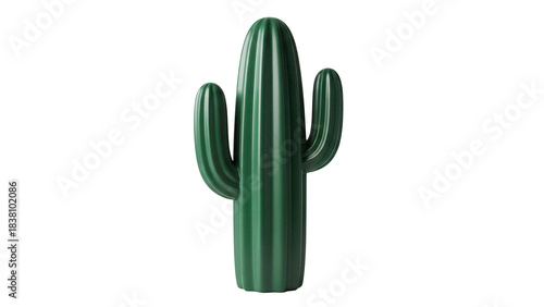 Cuadro en lienzo Green saguaro cactus isolated PNG, succulent plant for desert flora and southwes