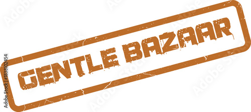 Distressed brown stamp displaying the phrase Gentle Bazaar for market events and local sales