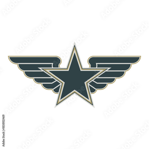 Majestic star adorned with outstretched wings emblem of aspiration and high flight symbol