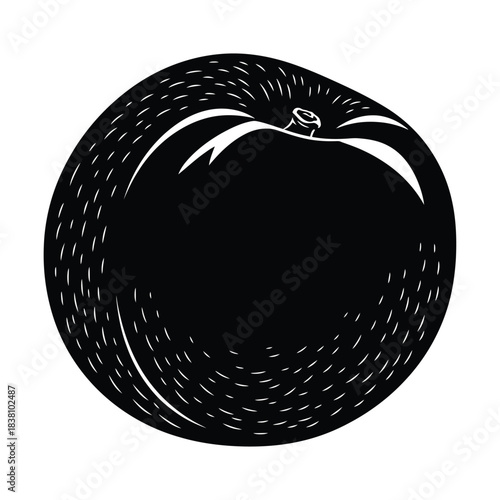 Black Silhouette of a Textured Orange Fruit orange, fruit, citrus, food, healthy