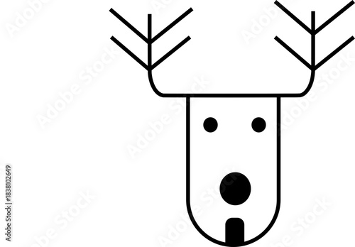 vector icon with deer character in accordance with christmas and new year