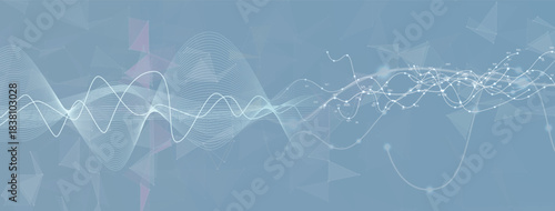 Technology and science dynamic banner or header. Connected neural network