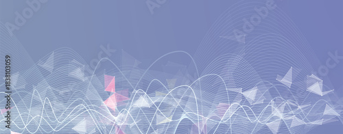 Technology and science dynamic banner or header. Connected neural network