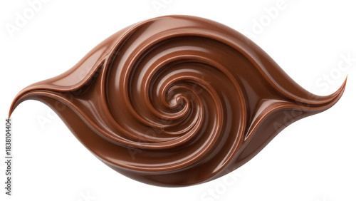 Obraz na plátne Swirl of glossy chocolate isolated PNG, delicious dessert topping on transparent