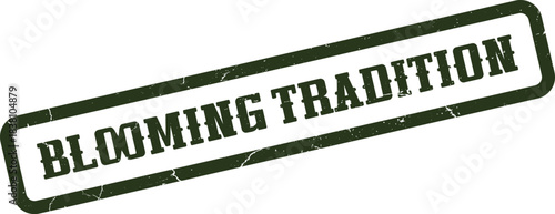 Blooming Tradition dark green textured rubber stamp impression for growth and heritage themes