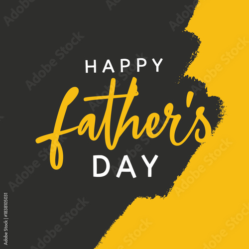
Happy father's day greetings yellow black background social media design banner free vector.