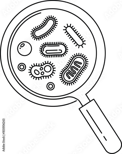 Illustration of diverse bacteria icon