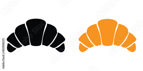 Croissant silhouette vector illustration, croissant flat icon vector