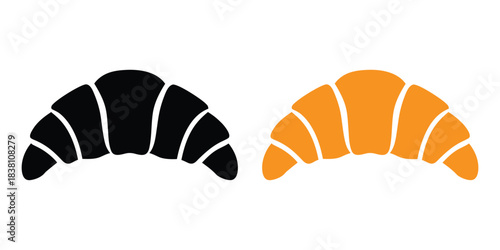 Croissant silhouette vector illustration, croissant flat icon vector