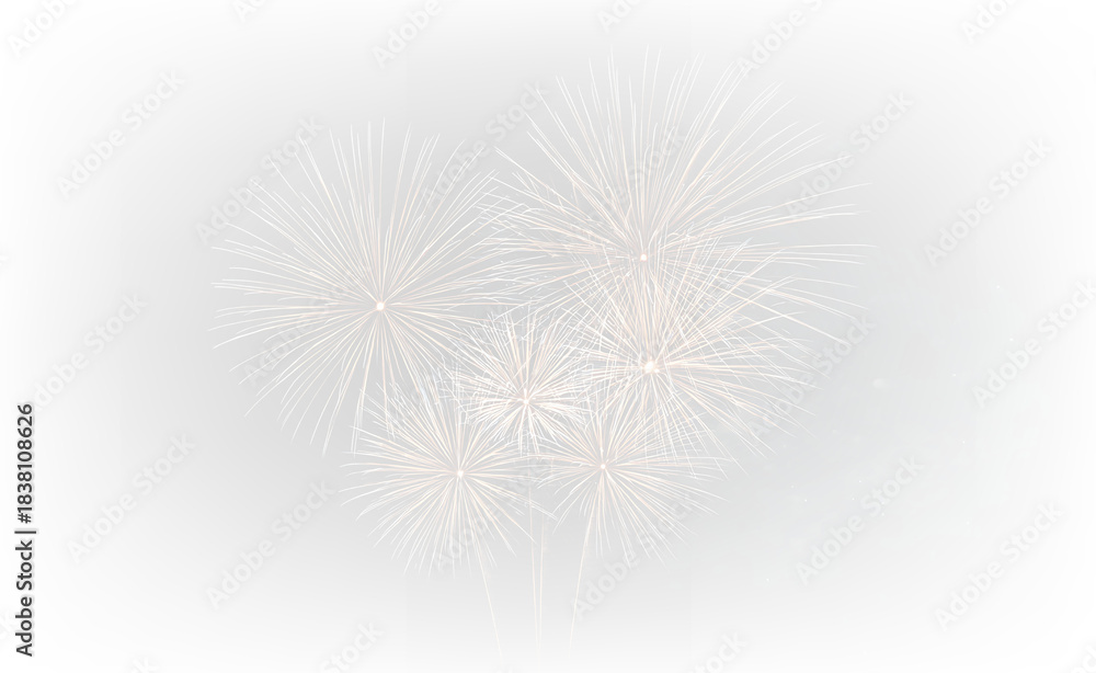 Fototapeta premium Glowing Festival Fireworks Over Black Sky PNG