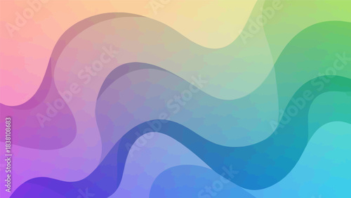 Abstract gradient waves background with a smooth transition of pastel hues, creating a tranquil