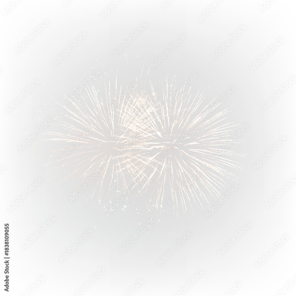 Fototapeta premium Golden and Colorful Fireworks Display PNG