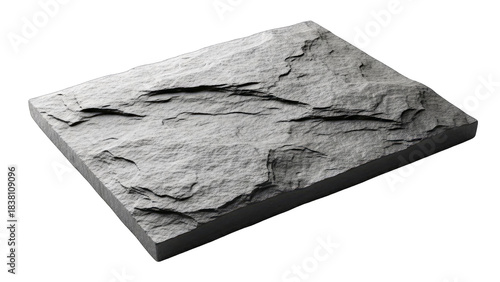 Slate Stone Tile Isolated on White