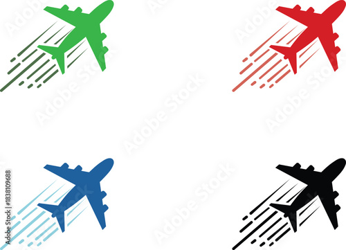 Global aviation journey, fast delivery and flight transportation Vector