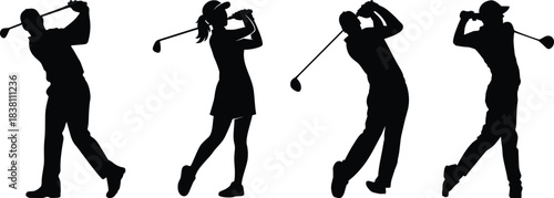 Golf club icon set.golf stick for sports apps, websites and design element. Game equipment. Professional sport, classic golf club for official competitions and tournaments. Isolated illustration.