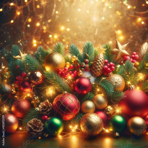 Festive Christmas Ornament and Decoration Display
