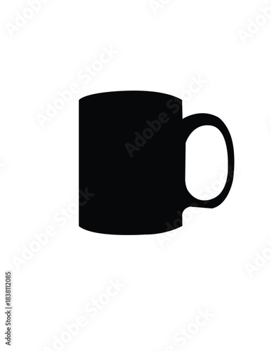 black cup of tea vector