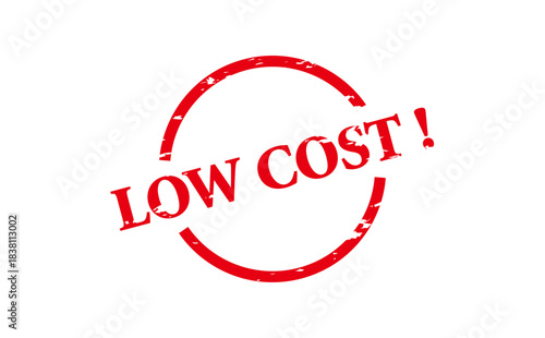 LOW COST ! - LOW COST ! text written on Red Rubber Stamp 
