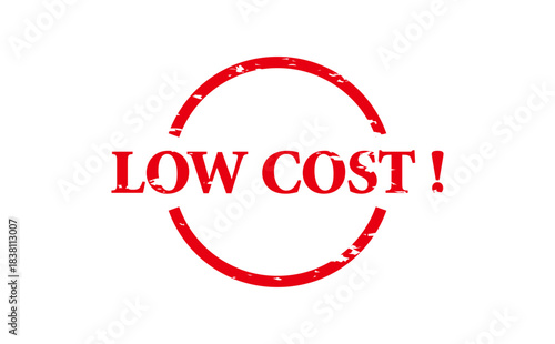 LOW COST ! - LOW COST ! text written on Red Rubber Stamp 
