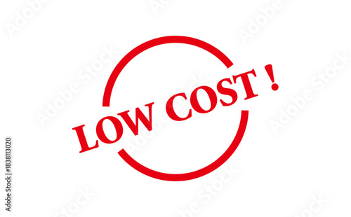 LOW COST ! - LOW COST ! text written on Red Rubber Stamp 

