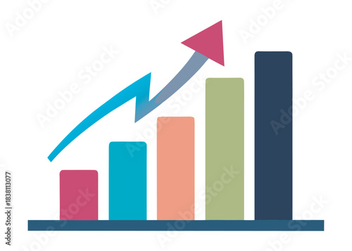 Growth bar chart logo silhouette vector, bar graph logo icon silhouette vector, business growth bar logo vector illustration, black silhouette growth bar logo silhouette vector on white background