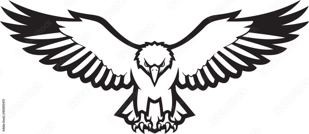 Fototapeta premium Eagle in Flight Silhouette (65) vector