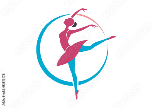 ballet dancer logo silhouette vector, ballet silhouette ballerina logo icon silhouette, ballet jumping dancer female dancer action pose black silhouette isolated on white background.
