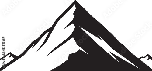 Mountain peak silhouette with snow or rock formations
