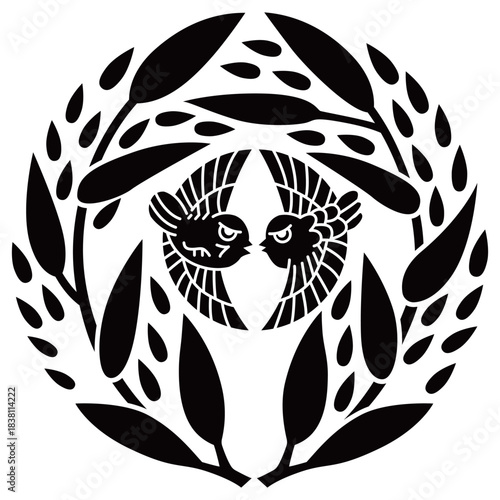 家紋です。柳生家笹といいます。